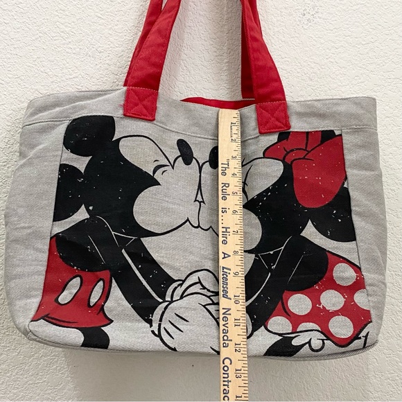 DISNEY Mickey & Minnie Mouse Kissing 2- Sided Canvas Tote Bag New (Old Stock) - Picture 6 of 16